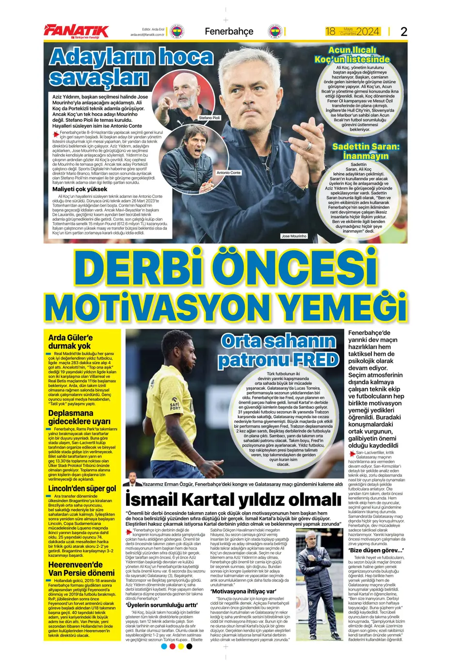 "Süper Lig'de cumartesi ateşi" | Sporun Manşetleri - 3 "Süper Lig'de cumartesi ateşi" | Sporun Manşetleri - 3