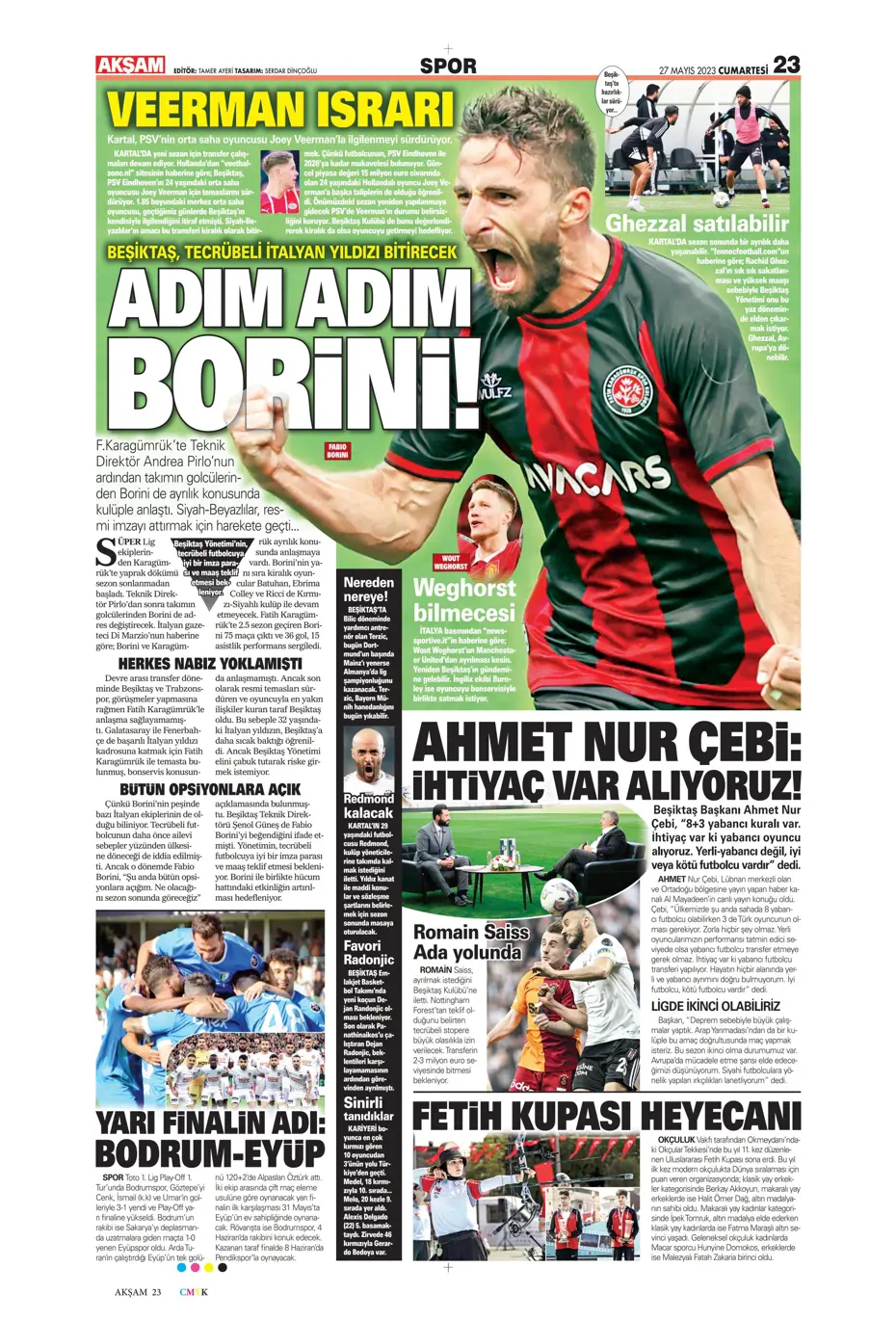 "4 geliyor, 3 gidiyor" | Sporun manşetleri (27 Mayıs 2023) - 3