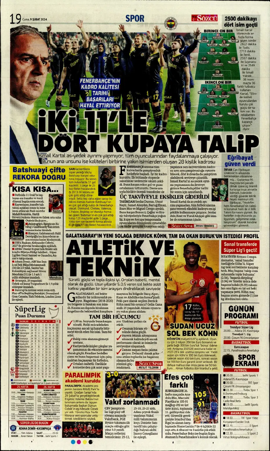 "Icardi &amp; Dzeko'yu geçti" | Sporun manşetleri (9 Şubat 2024) - 23