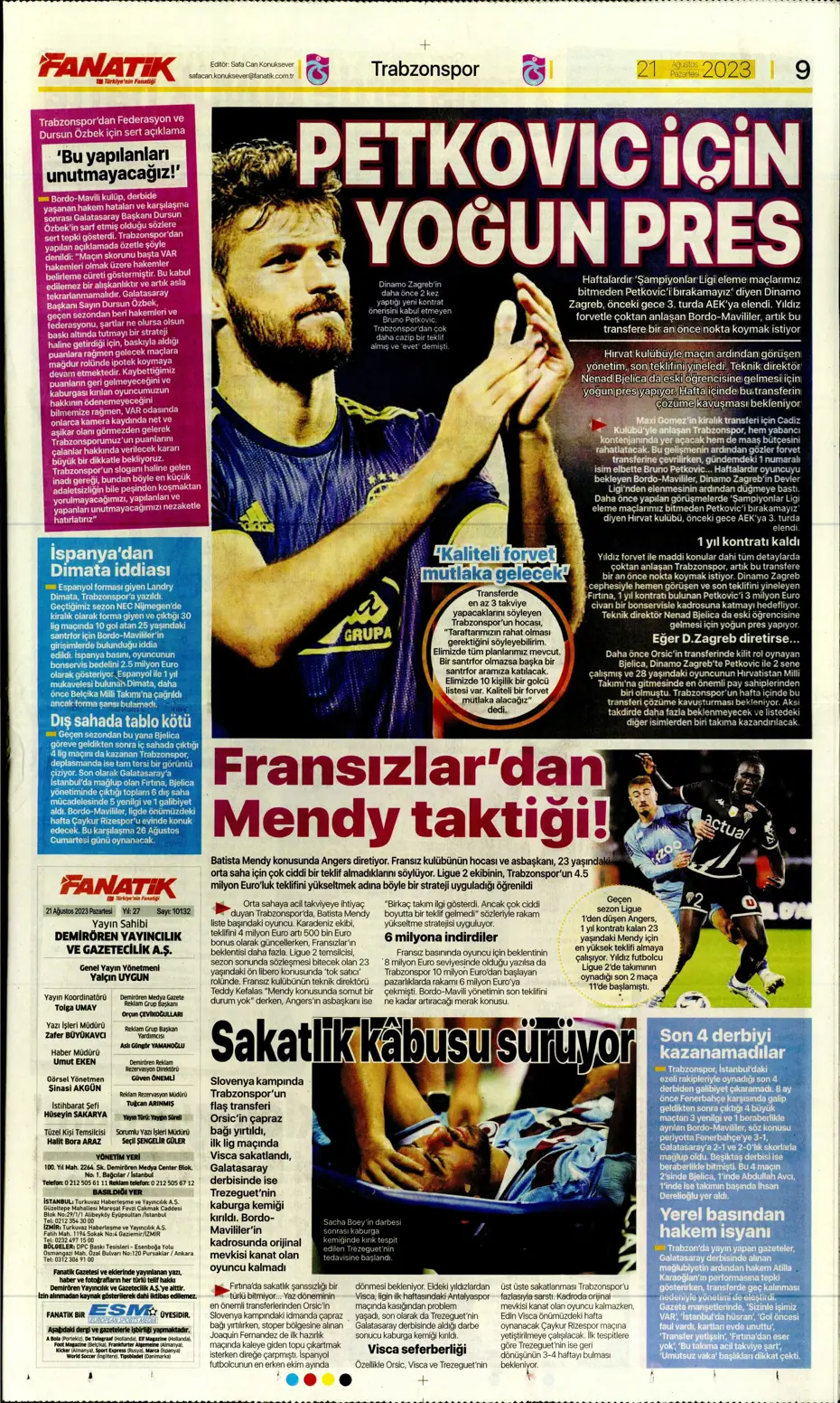 "Kara Kartal'a 90+4'te şok" | Sporun manşetleri (21 Ağustos 2023) - 13