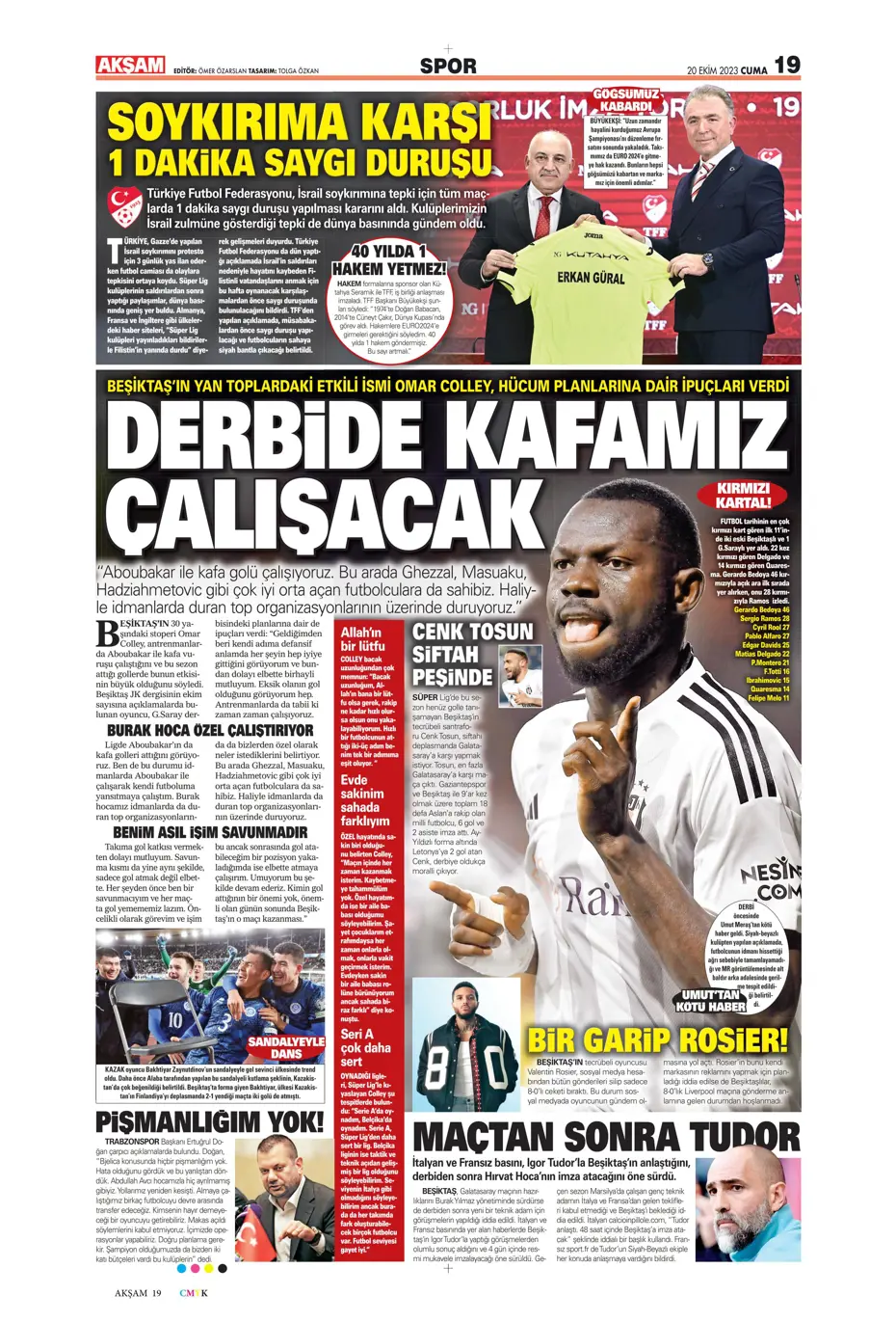 "Derbinin kilidini açacak anahtarlar" | Sporun manşetleri (20 Ekim 2023) - 4
