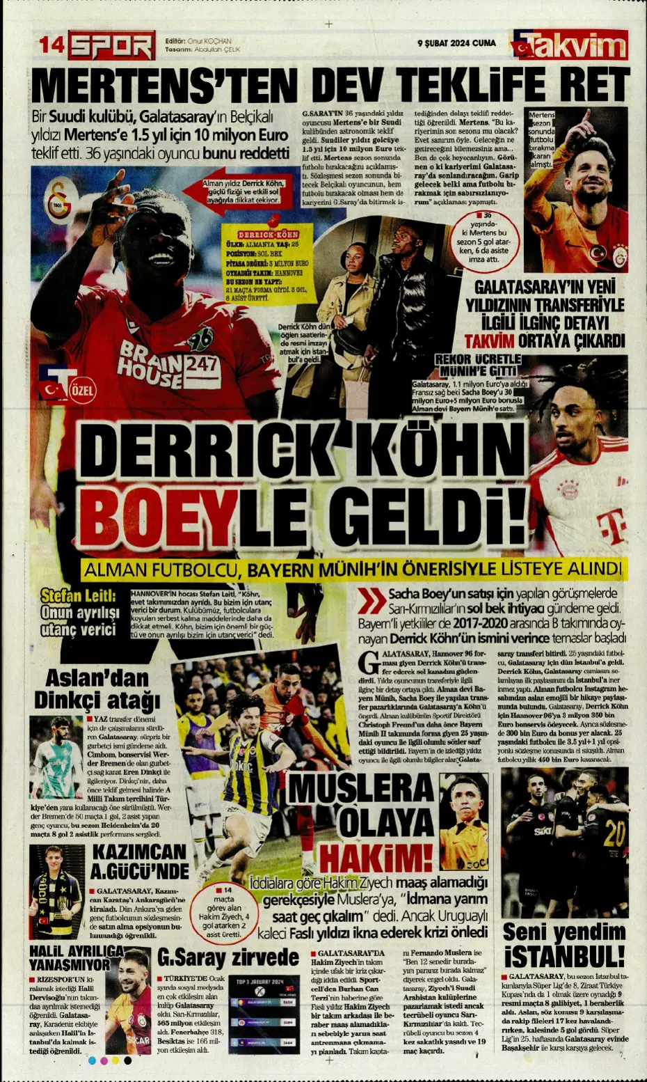 "Icardi &amp; Dzeko'yu geçti" | Sporun manşetleri (9 Şubat 2024) - 25