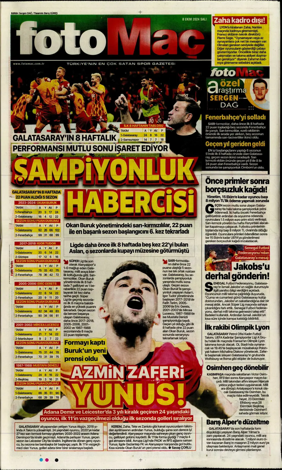 "Fenerbahçe'ye sürpriz golcü" | Sporun manşetleri (8 Ekim 2024) - 18