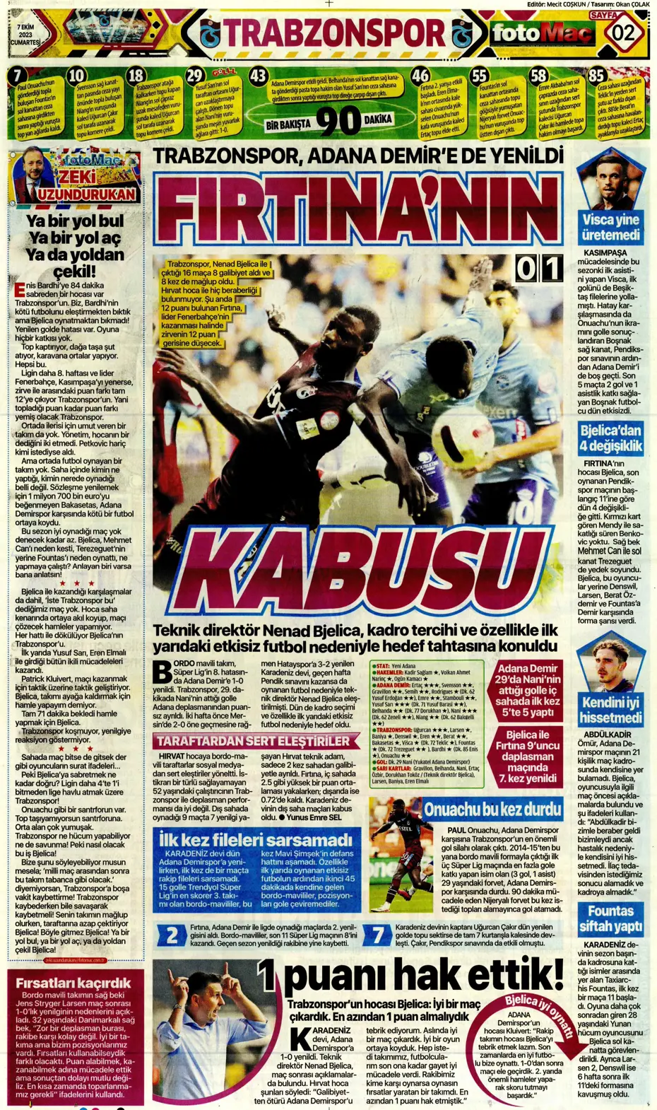 "Şok eden Nelsson iddiası" | Sporun manşetleri (7 Ekim 2023) - 11 "Şok eden Nelsson iddiası" | Sporun manşetleri (7 Ekim 2023) - 11