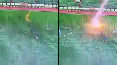 Saniye saniye kaydedildi: Futbol sahasında korkunç ölüm