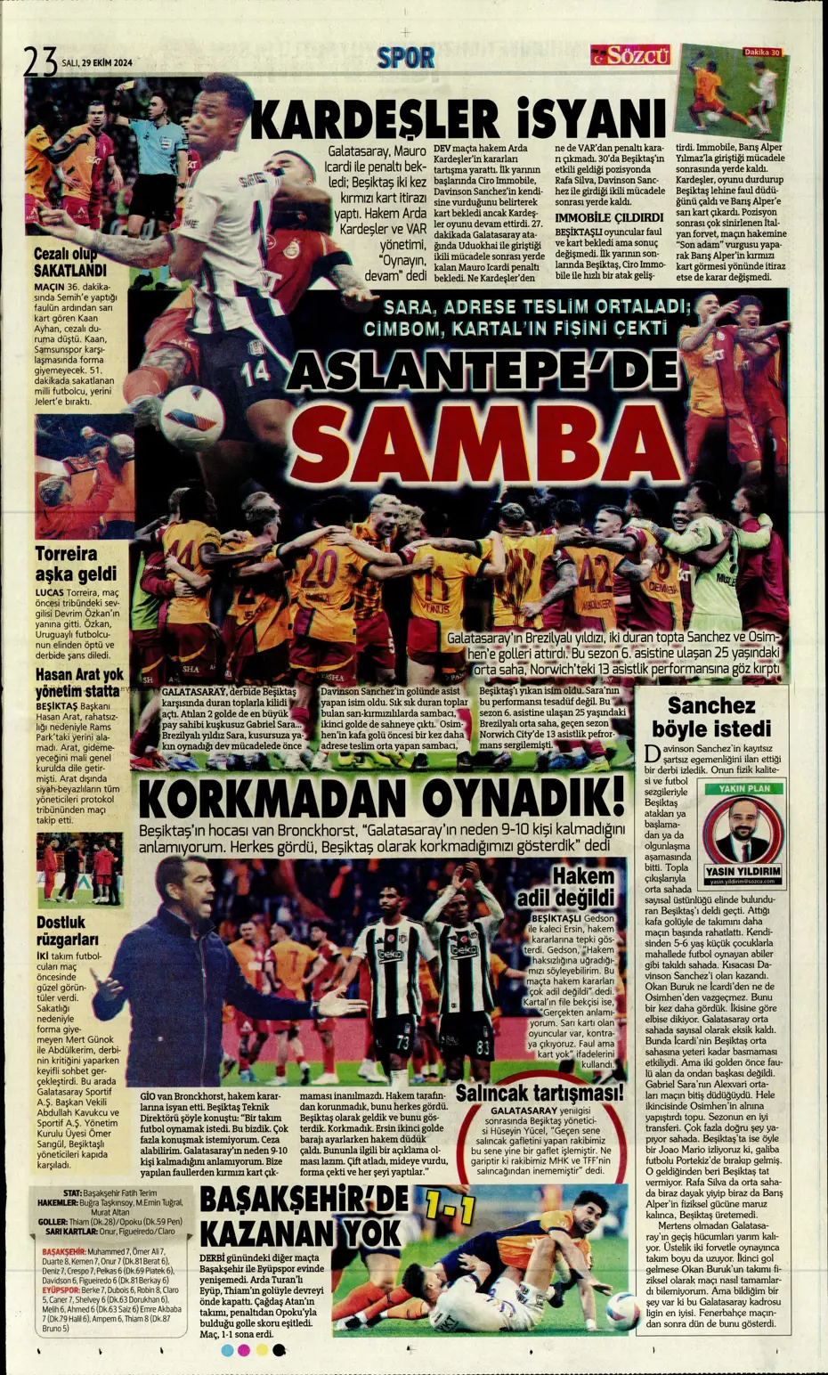 "Cimbom zirvede tek başına" | Sporun manşetleri (29 Ekim 2024) - 40 "Cimbom zirvede tek başına" | Sporun manşetleri (29 Ekim 2024) - 40