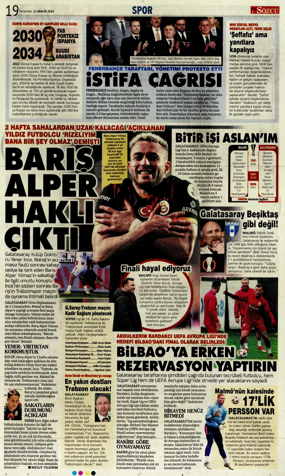 "Fenerbahçe'ye boğa darbesi" | Sporun manşetleri - 20