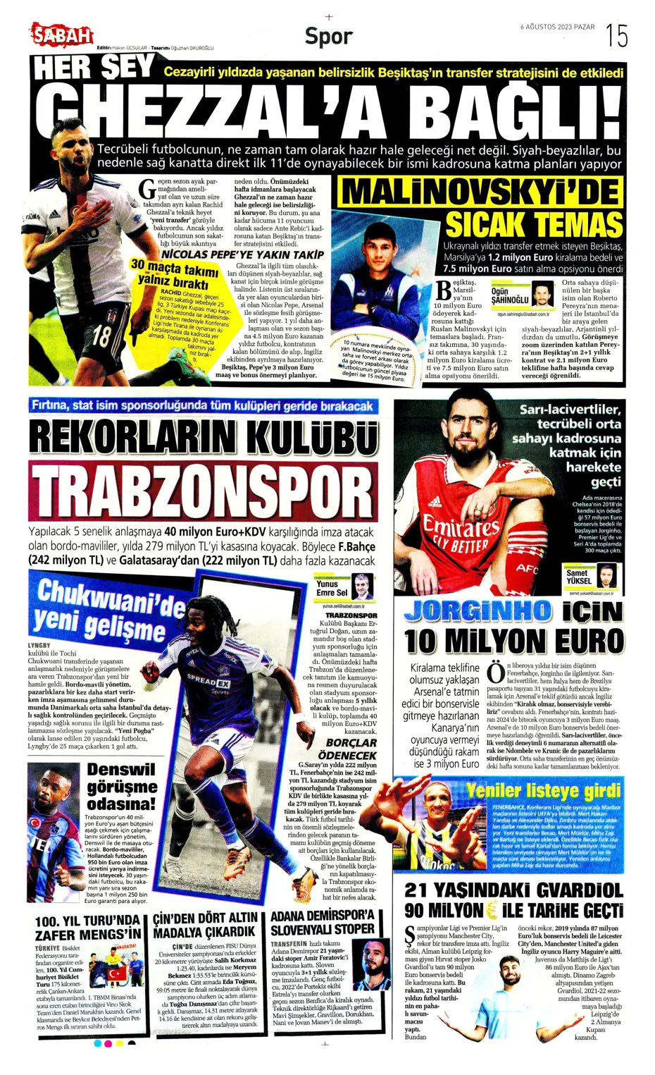 "Fener'e dünya yıldızı" | Sporun Manşetleri (6 Ağustos 2023) - 25