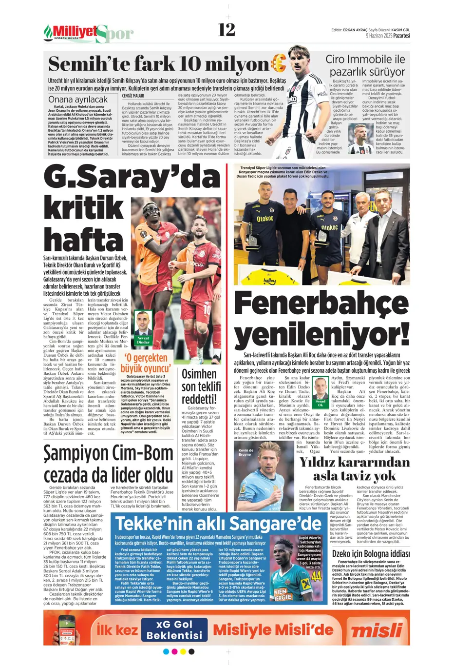 "Hakim Ziyech geri dönüyor" | Sporun manşetleri - 22