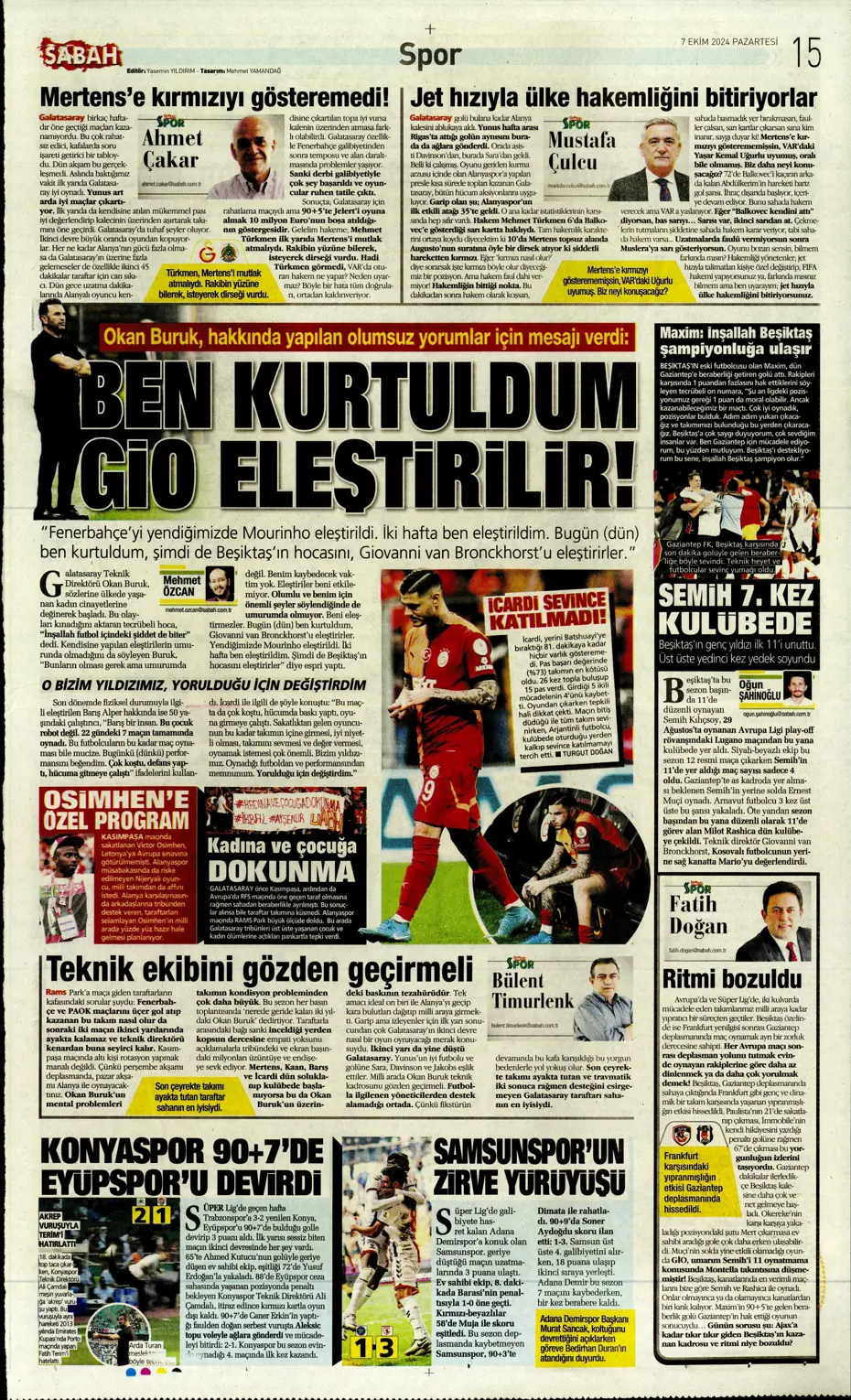 "Mourinho'dan Samsunspor'a yeni sistem" | Sporun manşetleri - 31