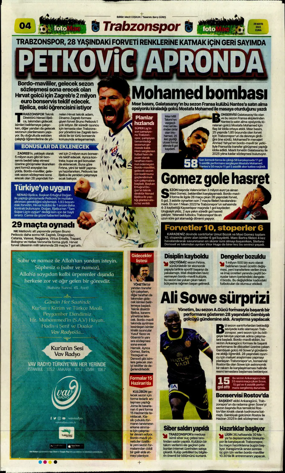 "Divock Origi F.Bahçe'ye doğru" | Sporun manşetleri (26 Mayıs 2023) - 13