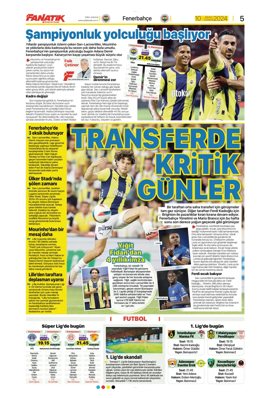 "Fenerbahçe Ferdi Kadıoğlu'nun alternatifini buldu" | Sporun manşetleri - 8