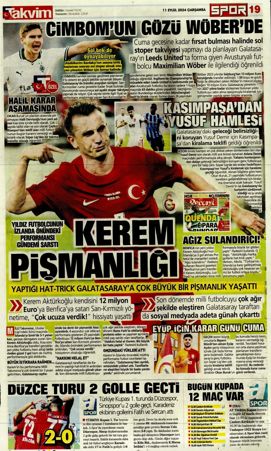 "Icardi müjdesi" | Sporun manşetleri (11 Eylül 2024) - 33 "Icardi müjdesi" | Sporun manşetleri (11 Eylül 2024) - 33