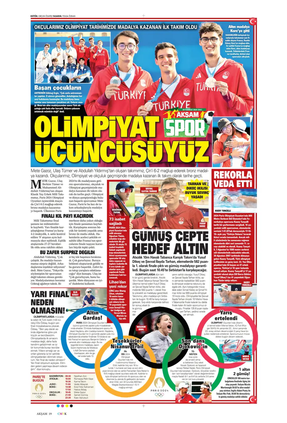 "Mourinho ateşi yaktı" | Sporun manşetleri (30 Temmuz 2024) - 4