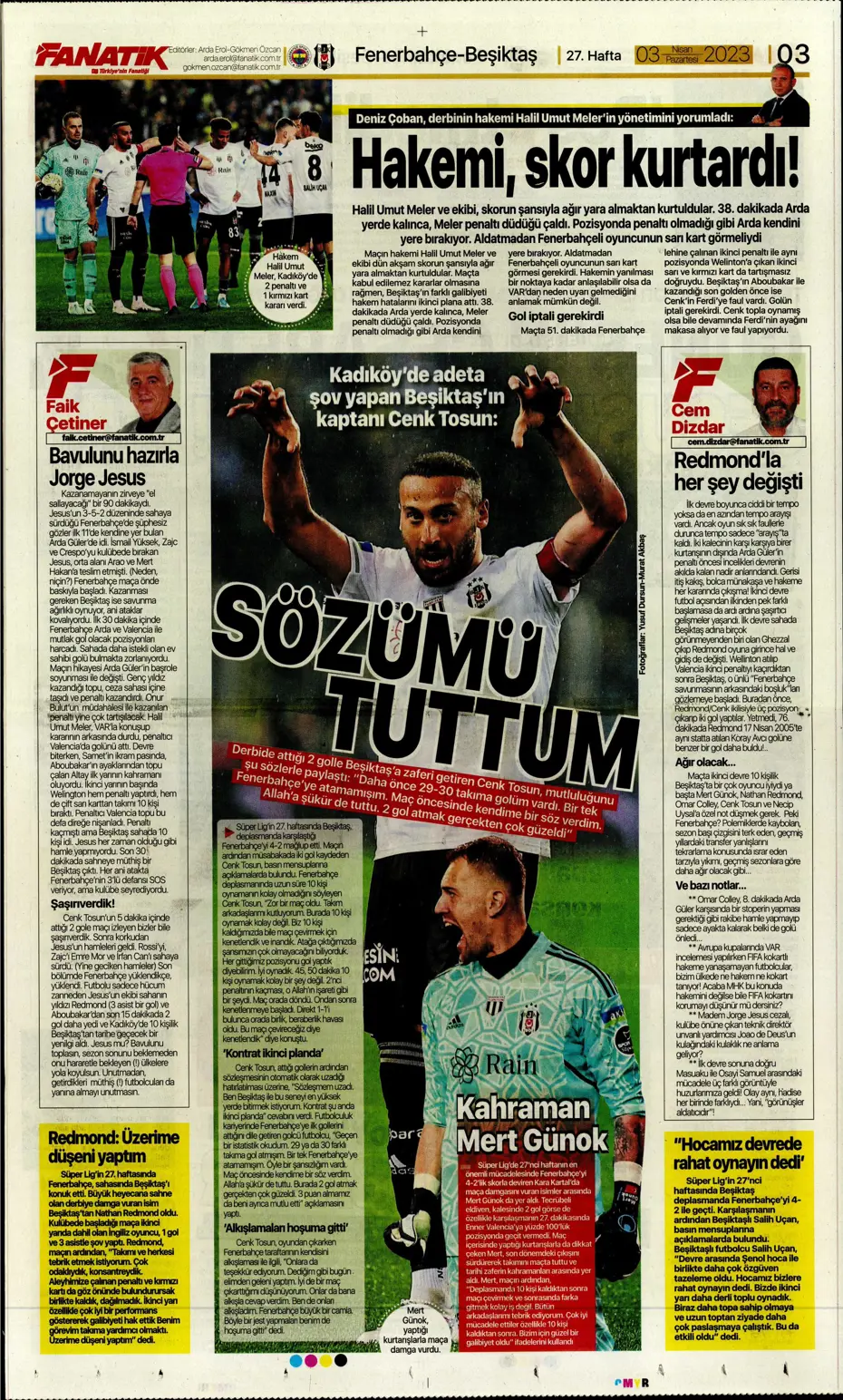 "10 parmak tarih yazdılar" - Sporun manşetleri (3 Nisan 2023) - 4