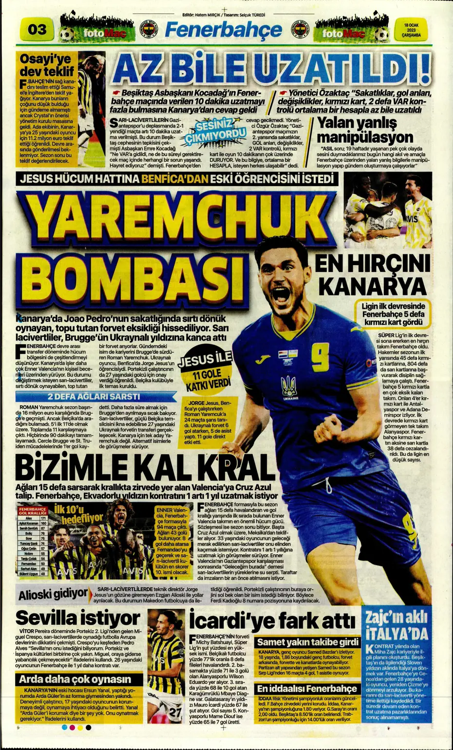 Sporun Manşetleri (18 Ocak 2023) - 11