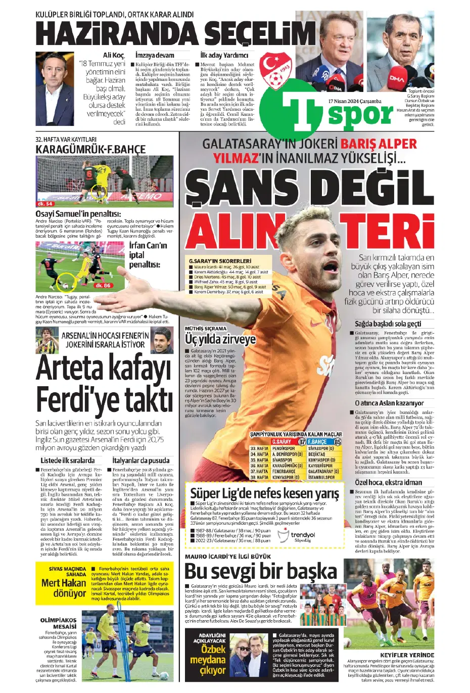 "Fenerbahçe ve Galatasaray'ın Barreiro kapışması" | Sporun manşetleri - 22