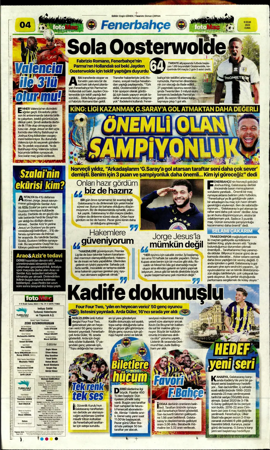 Sporun Manşetleri (6 Ocak 2023) - 13