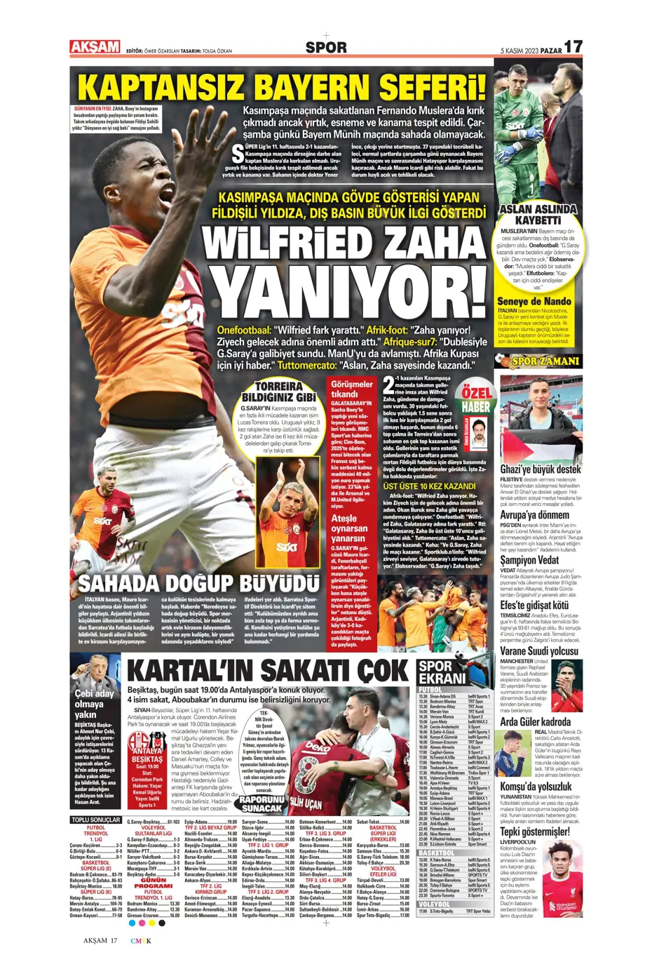 "Kadıköy'de tarihi fırtına" | Sporun manşetleri (5 Kasım 2023) - 2