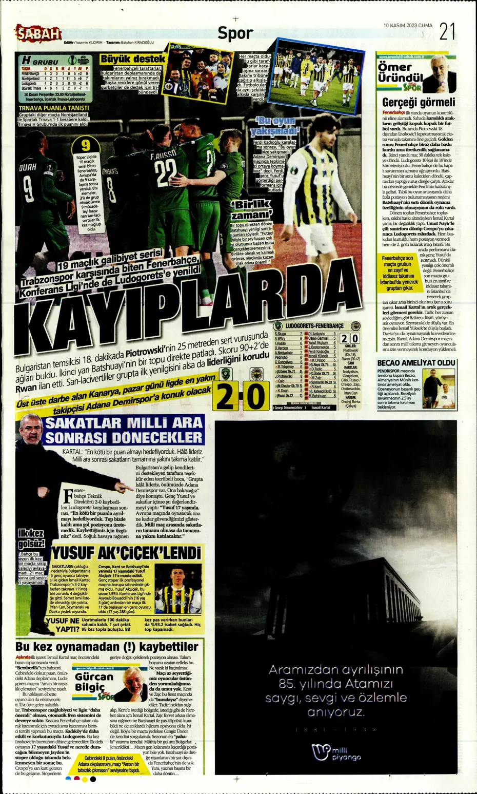 "Antonio Nobre'den skandal cevap" | Sporun manşetleri (10 Kasım 2023) - 31