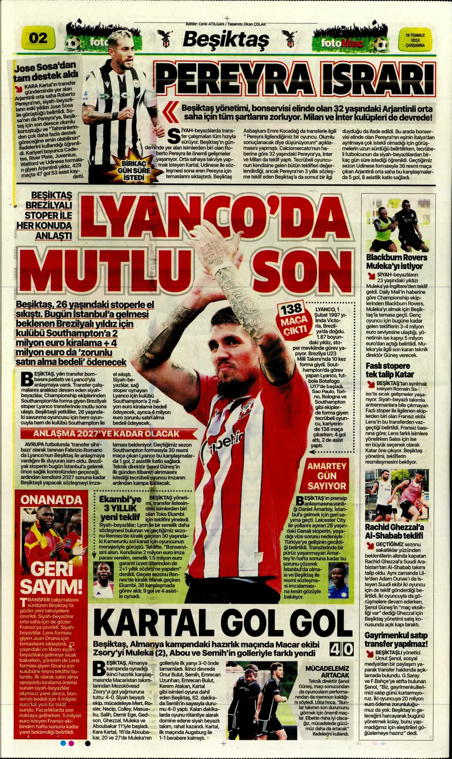 "Dünya Fenerbahçeliler Günü'nde taraftarlara 3 yıldız hediye" | Sporun manşetleri (19 Temmuz 2023) - 11 "Dünya Fenerbahçeliler Günü'nde taraftarlara 3 yıldız hediye" | Sporun manşetleri (19 Temmuz 2023) - 11