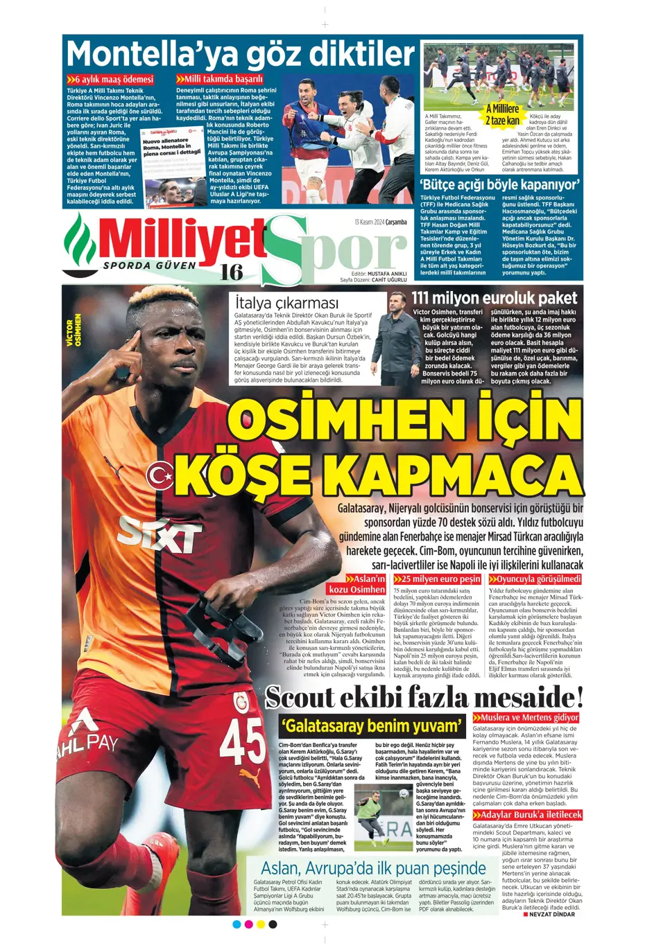 "Mario Branco'dan Fenerbahçe'ye 3 yıldız" | Sporun manşetleri - 16