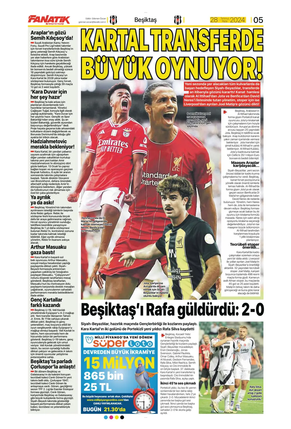 "Aslan'da rota Gravenberch" | Sporun Manşetleri (28 Temmuz 2024) - 4