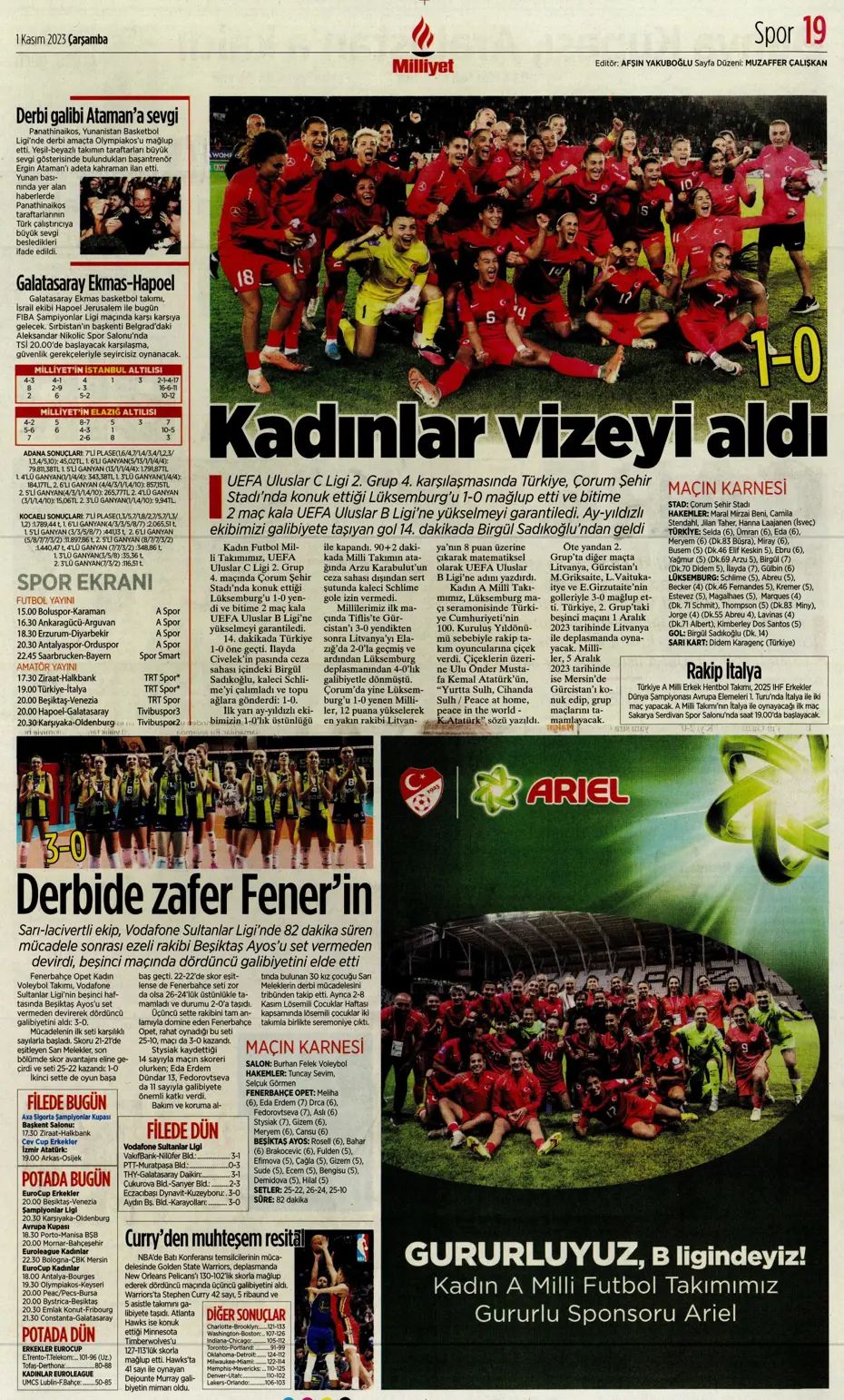 "Krunic Fenerbahçe'ye kaldı" | Sporun manşetleri (1 Kasım 2023) - 24