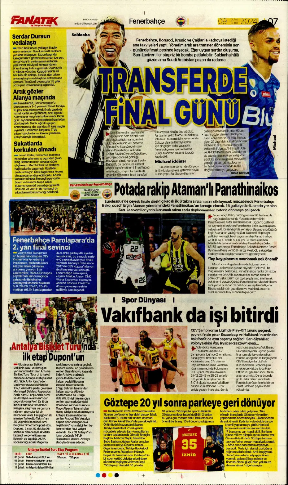 "Icardi &amp; Dzeko'yu geçti" | Sporun manşetleri (9 Şubat 2024) - 7