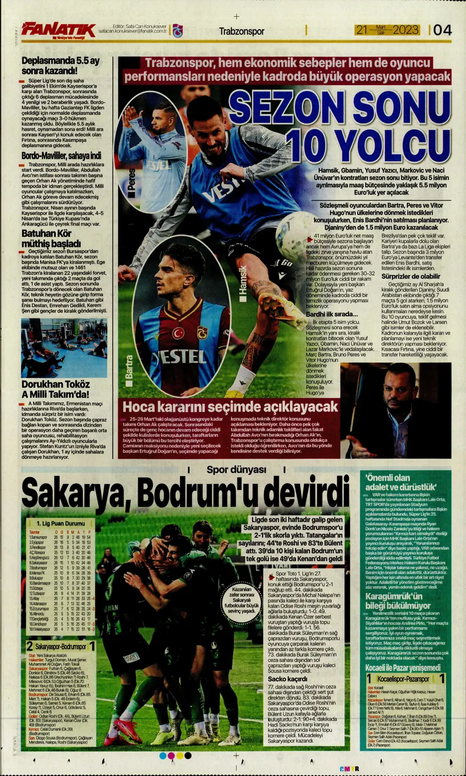"Aslan'da transfer zirvesi" - Sporun manşetleri (21 Mart 2023) - 9