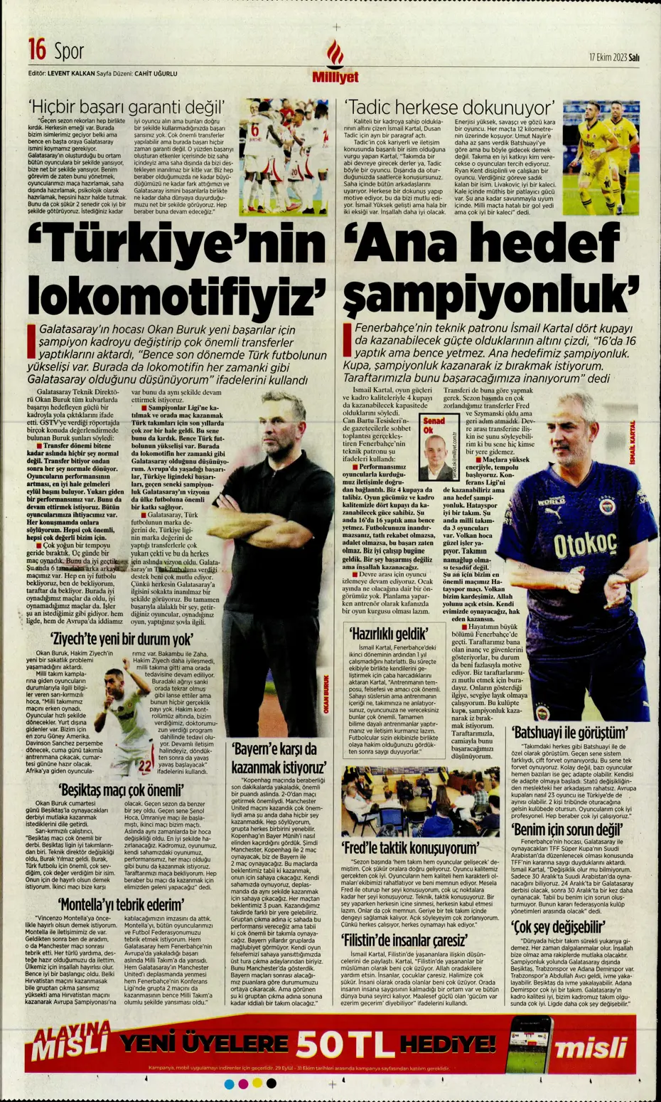 "Türk duvarı Abdülkerim Bardakcı" | Sporun manşetleri (17 Ekim 2023) - 25 "Türk duvarı Abdülkerim Bardakcı" | Sporun manşetleri (17 Ekim 2023) - 25