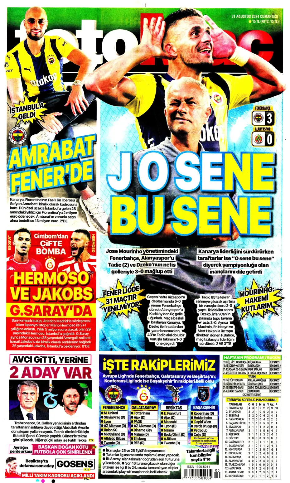 "Zirveye çek kaptan" | Sporun manşetleri (31 Ağustos 2024) - 9 "Zirveye çek kaptan" | Sporun manşetleri (31 Ağustos 2024) - 9