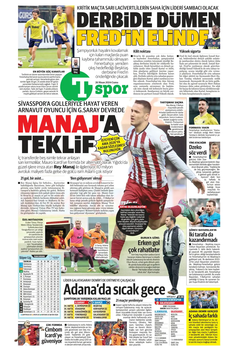 "Osayi Samuel'e 12 milyon euro" | Sporun manşetleri - 36