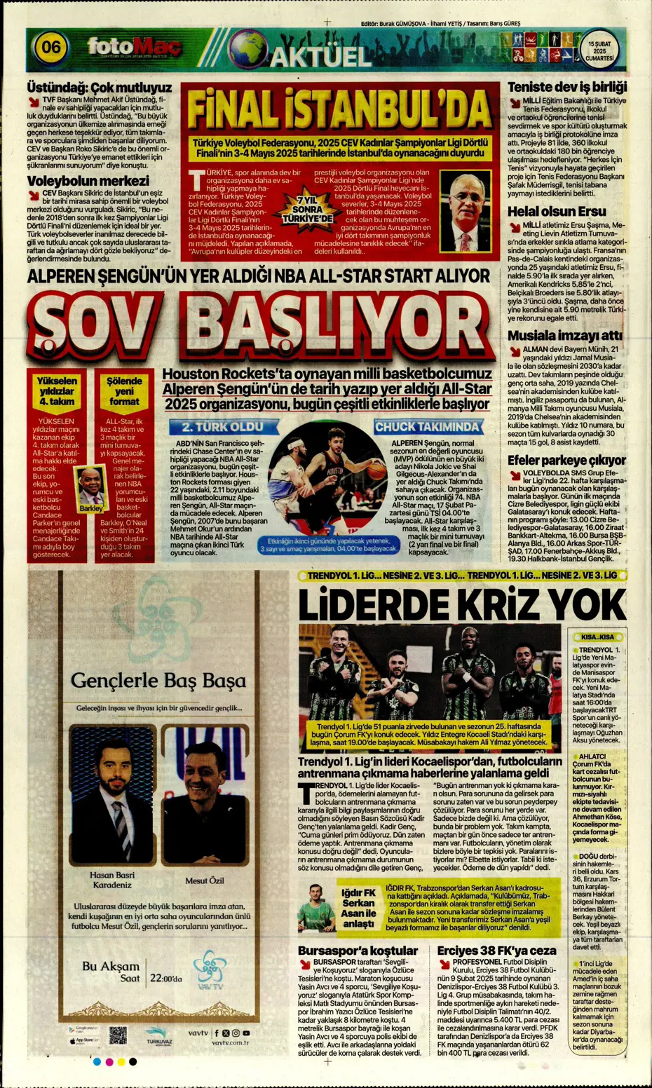"Cimbom'da OHAL ilanı" | Sporun manşetleri (15 Şubat 2025) - 15