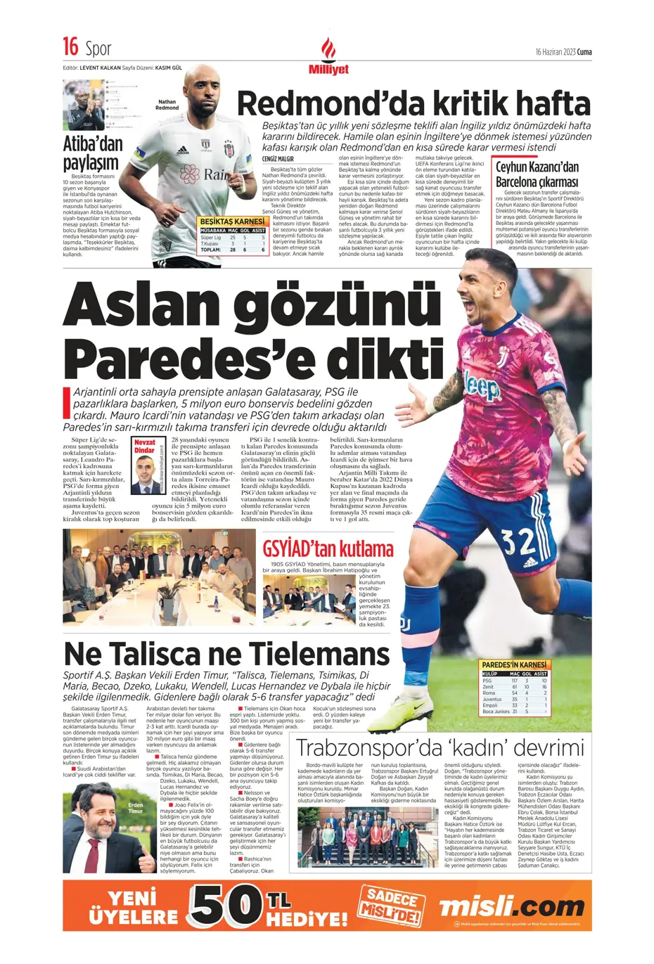 "Dzeko çok yakın" Sporun manşetleri (16 Haziran 2023) - 12 "Dzeko çok yakın" Sporun manşetleri (16 Haziran 2023) - 12