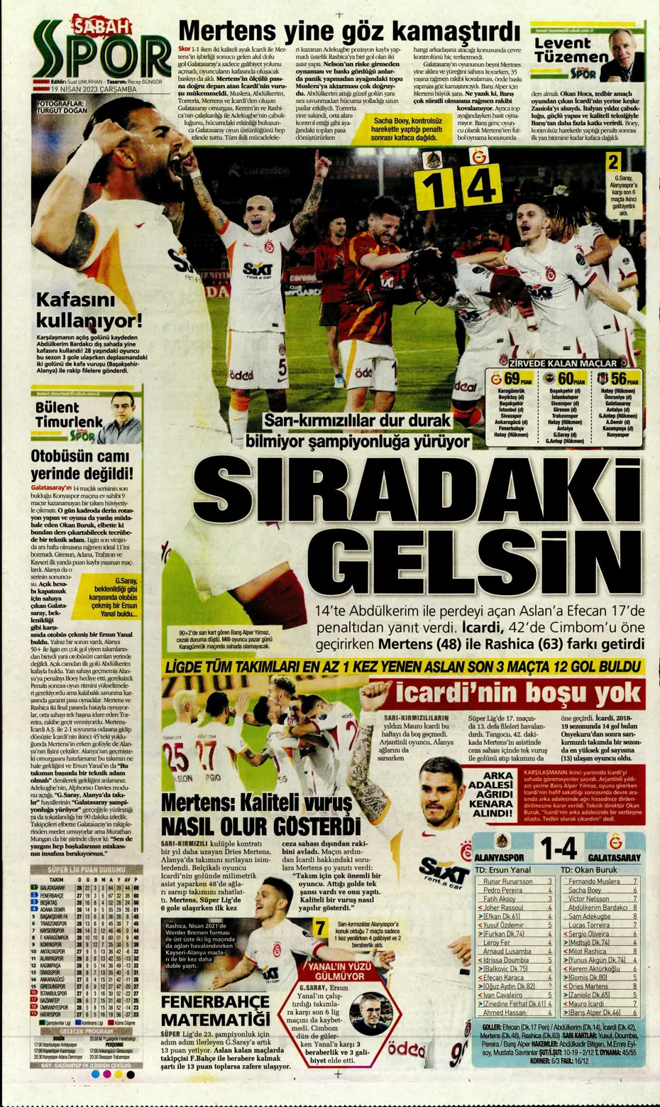 "Galatasaray'ın şov gecesi" | Sporun Manşetleri - 31 "Galatasaray'ın şov gecesi" | Sporun Manşetleri - 31