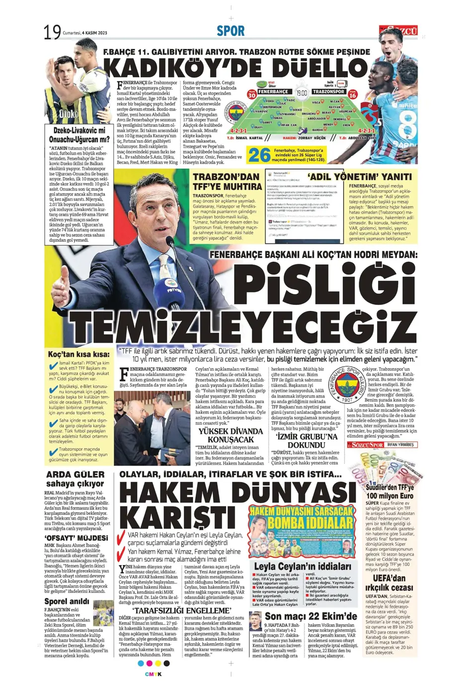 "Derbinin şifresi ilk çeyrek" | Sporun manşetleri (4 Kasım 2023) - 32