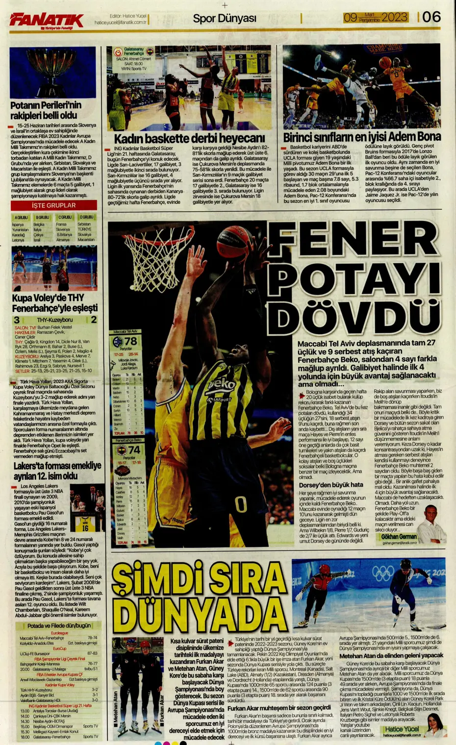 "Avrupa'yı fethedelim" - Sporun manşetleri - 8