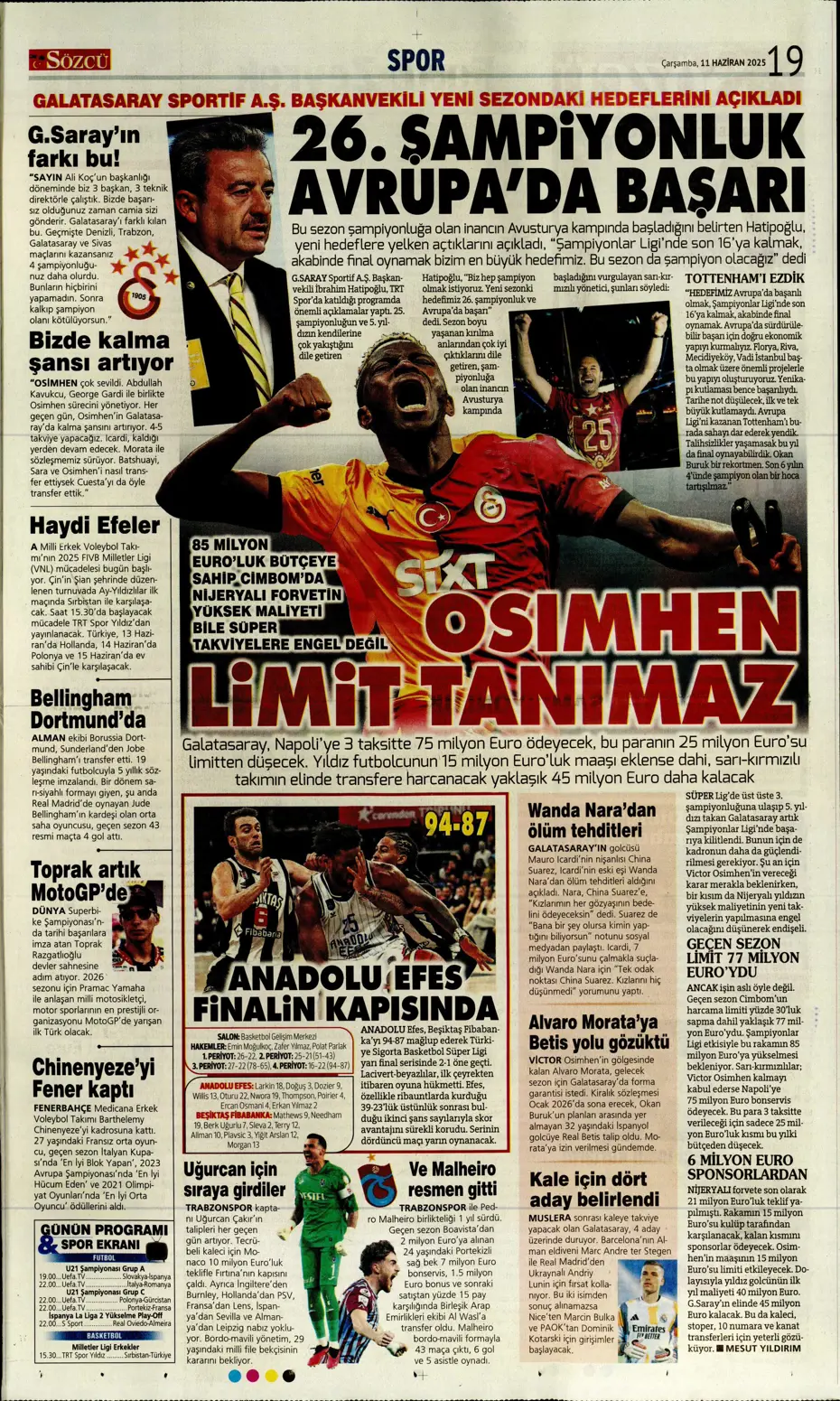 "Patron çıldırdı: Osimhen'e görülmemiş teklif" | Sporun manşetleri - 29