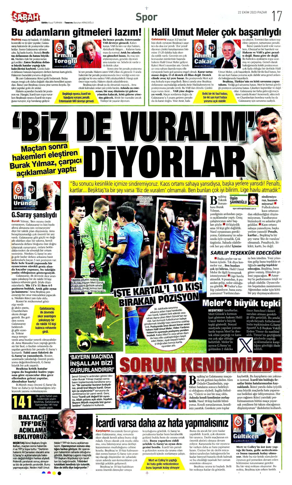 "Derbilerin Aslanı" | Sporun manşetleri (22 Ekim 2023) - 36