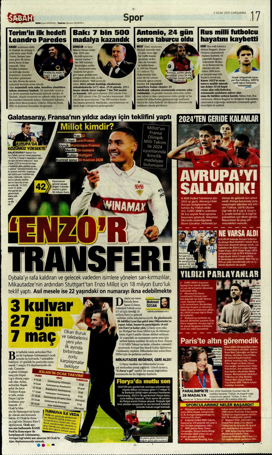 "Sergen Yalçın ve ekibi cumartesi başlıyor" | Sporun manşetleri (1 Ocak 2025) - 24