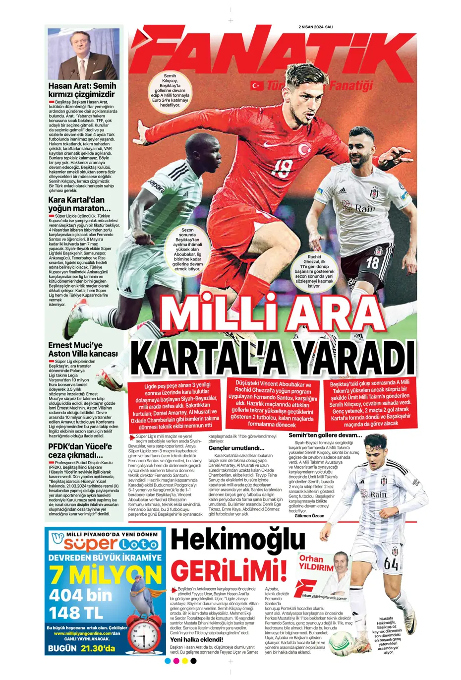 "Fenerbahçe'de tarihi gün" | Sporun manşetleri (2 Nisan 2024) - 8 "Fenerbahçe'de tarihi gün" | Sporun manşetleri (2 Nisan 2024) - 8