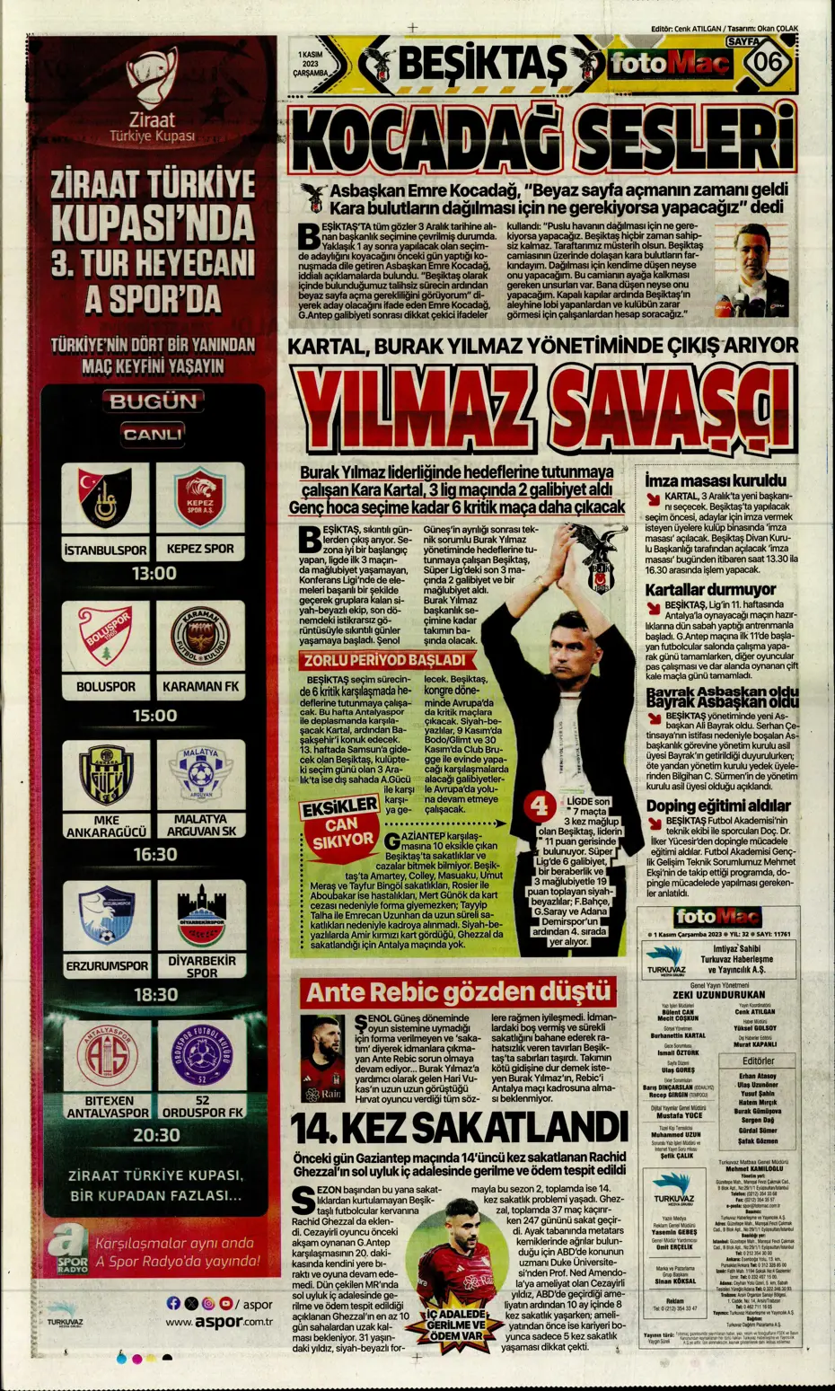 "Krunic Fenerbahçe'ye kaldı" | Sporun manşetleri (1 Kasım 2023) - 15