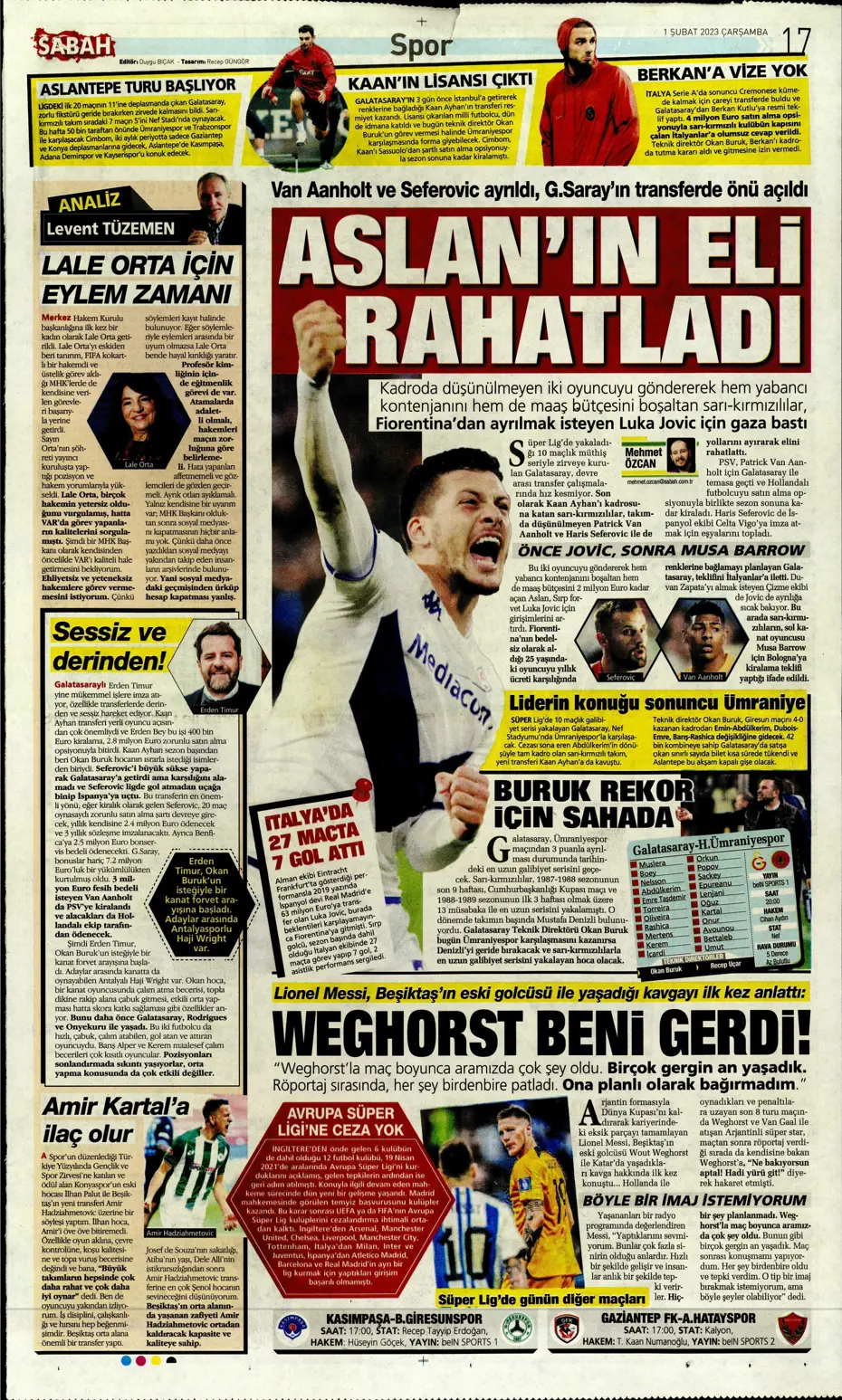 Sporun Manşetleri (1 Şubat 2023) - 31