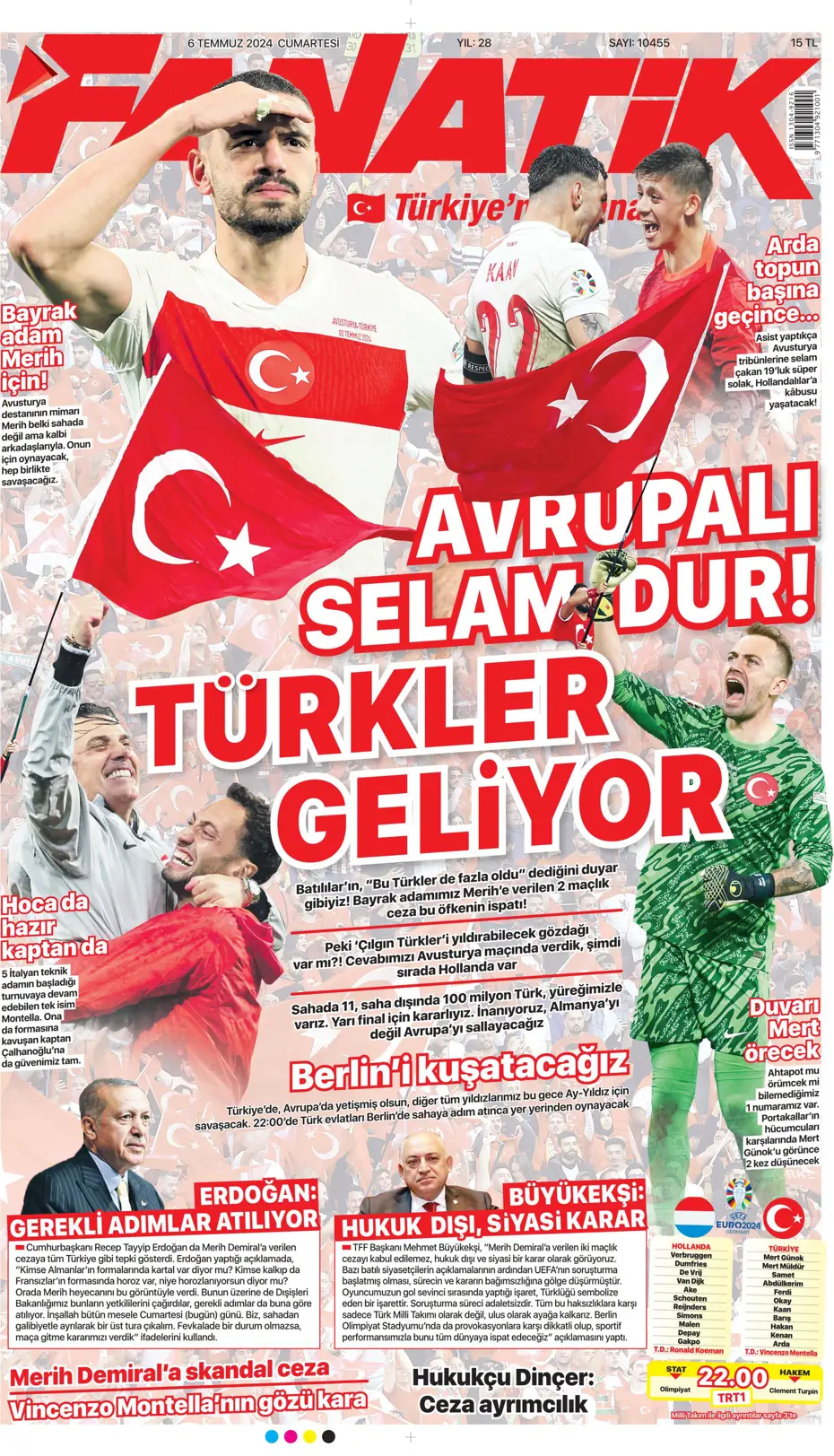"Avrupalı selam dur! Türkler geliyor" | Sporun manşetleri (6 Temmuz 2024) - 4