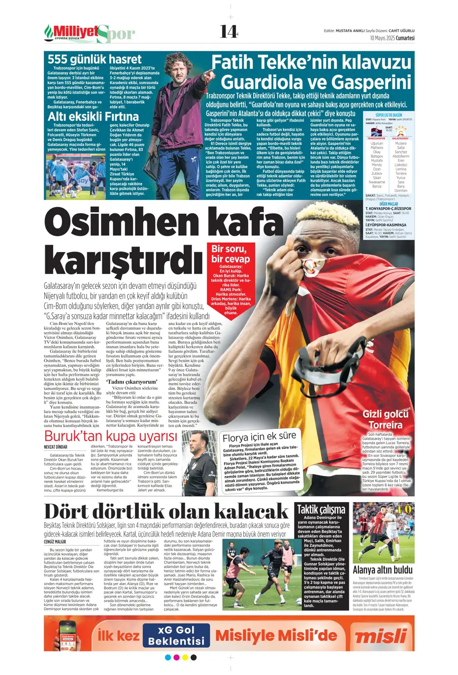 "Türkiye'de bir ilk oldu" | Sporun manşetleri (10 Mayıs 2025) - 14