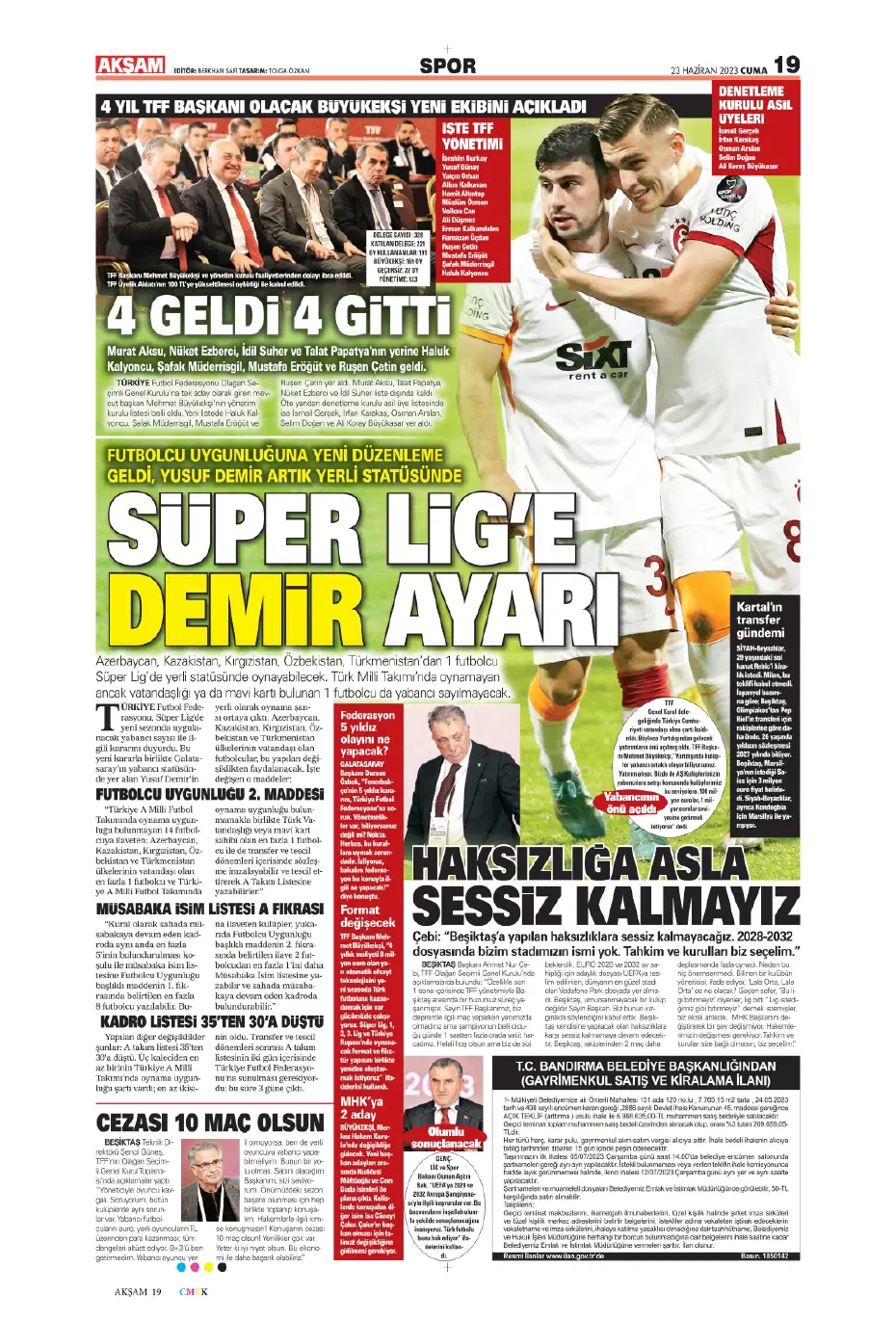"Cüneyt Çakır ve Abdullah Avcı geliyor" | Sporun manşetleri (23 Haziran 2023) - 5