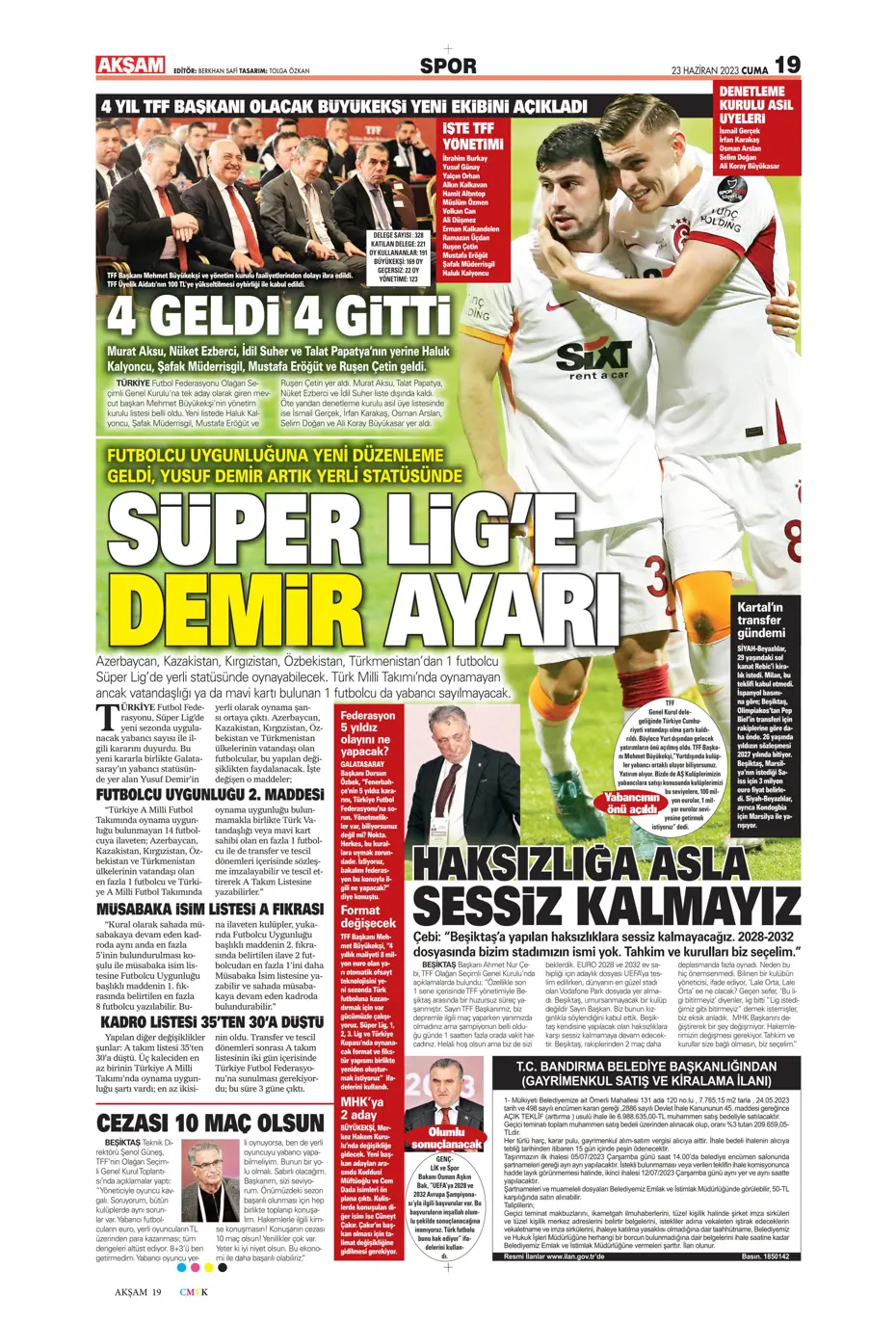 "Cüneyt Çakır ve Abdullah Avcı geliyor" | Sporun manşetleri (23 Haziran 2023) - 6 "Cüneyt Çakır ve Abdullah Avcı geliyor" | Sporun manşetleri (23 Haziran 2023) - 6
