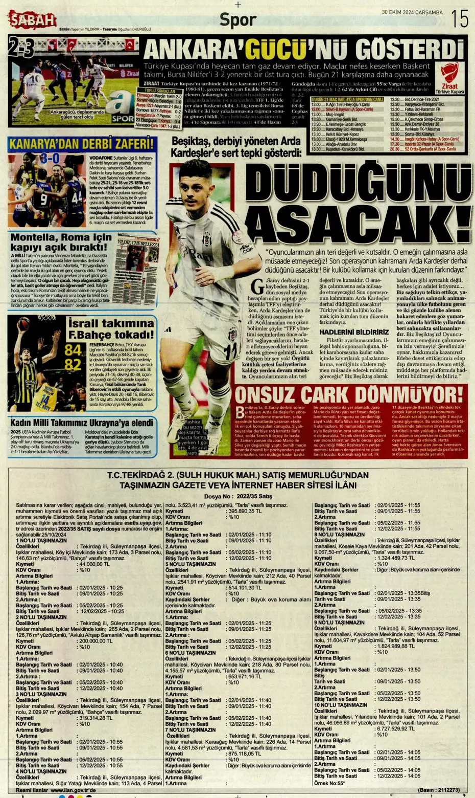 "Anderson Talisca atağı" | Sporun manşetleri - 23