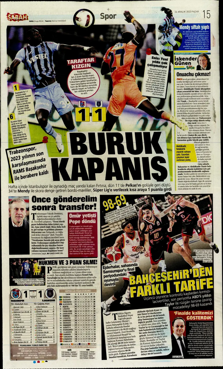 "Flick takımı görünce vazgeçti" | Sporun manşetleri (24 Aralık 2023) - 29